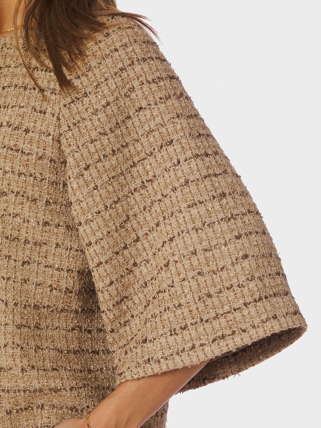 Rosella Boucle Mini Jacket  Taupe