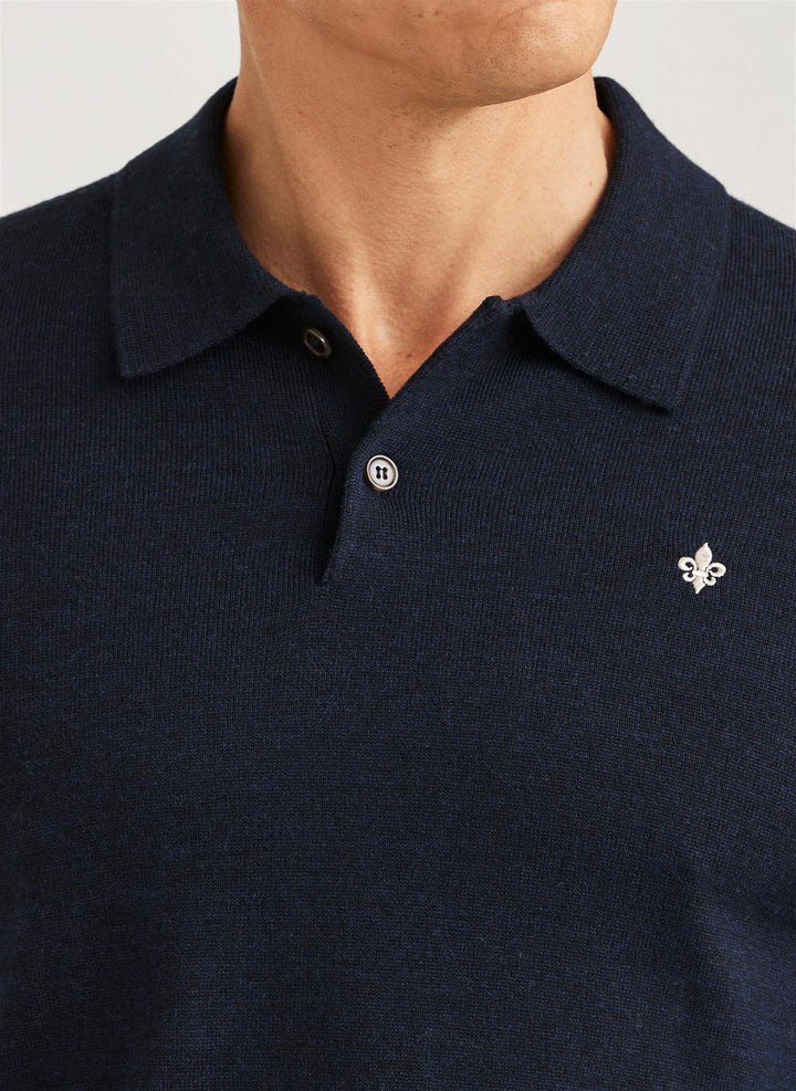 Merino Polo Knit  Navy