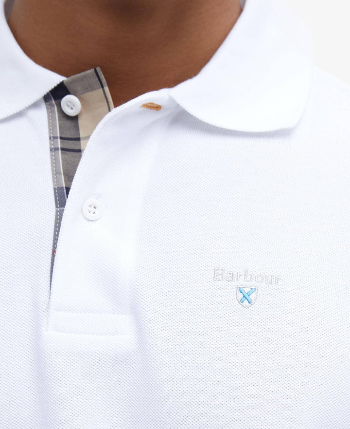 Tartan pique polo shirt  White
