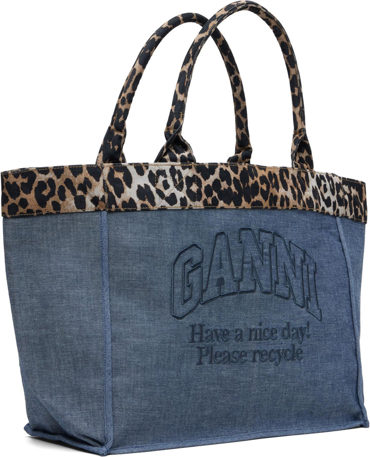 Medium Trapeze Shopper Flock Reversible  Orion Blue