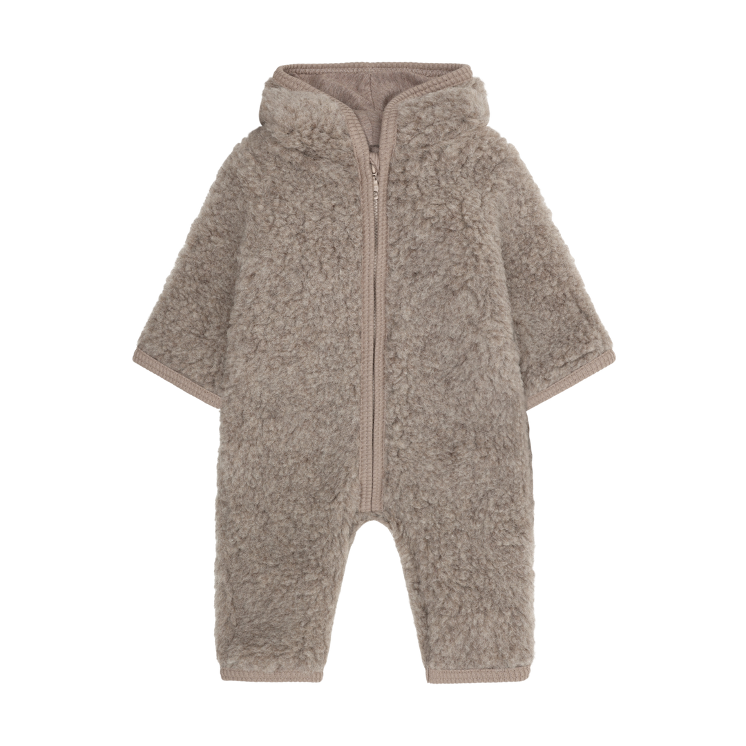 Pram Suit Wool Teddy w. Lining  Camel Melange