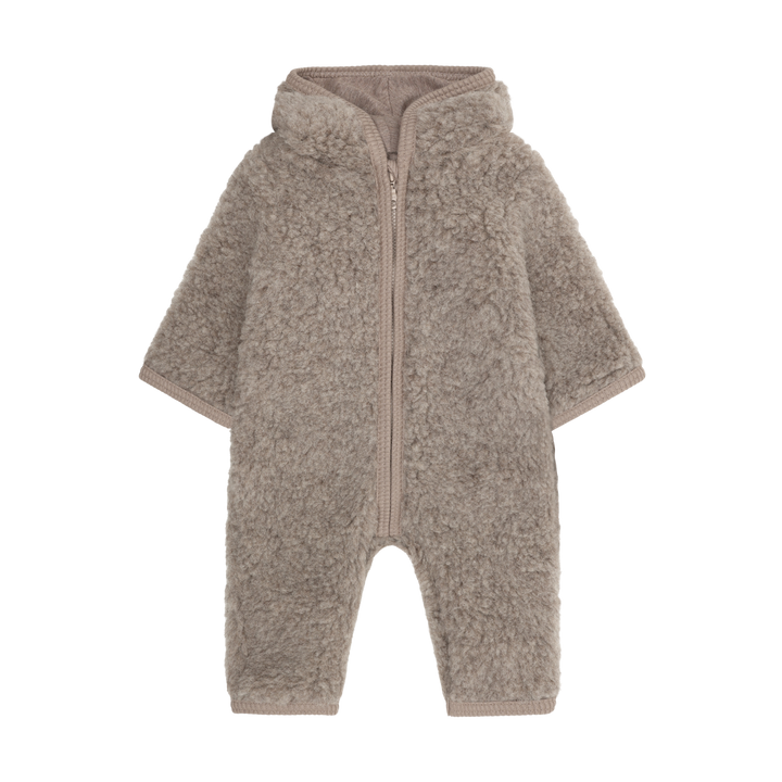 Pram Suit Wool Teddy w. Lining  Camel Melange