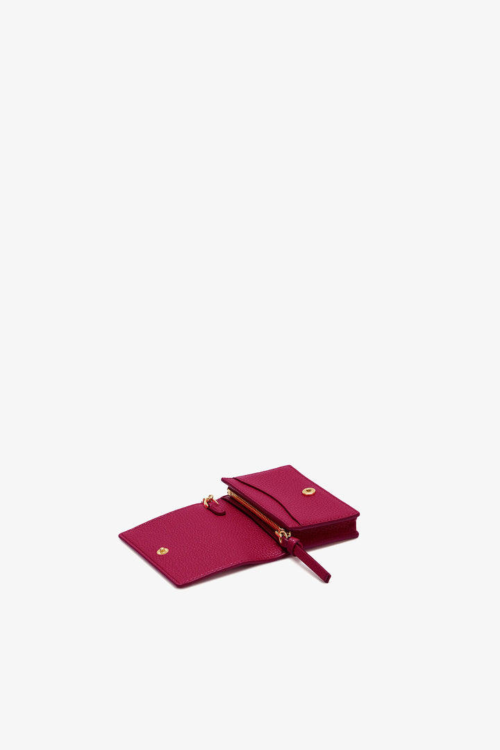Bou Card Holder With flap Grained  Persian Red