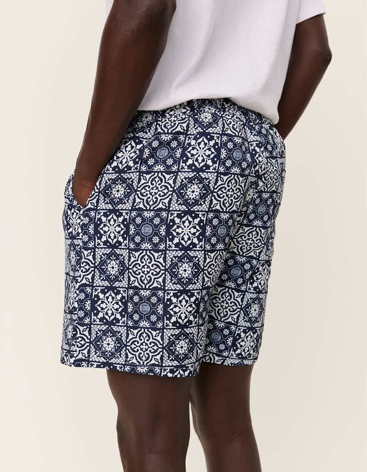 Stan AOP Swim Shorts 2.0  Light Ivory/Dark Navy