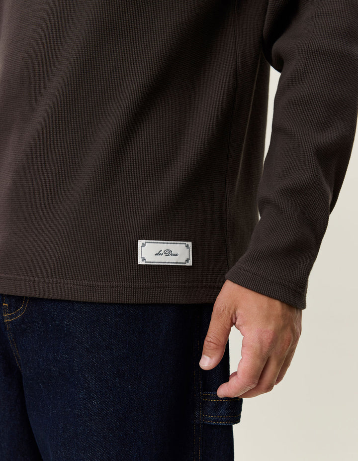 Label Waffle Ls T-Shirt Delicioso Brown