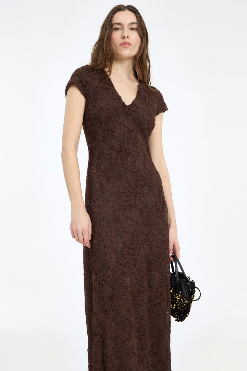 FLOWER MESH MAXI DRESS  Mole