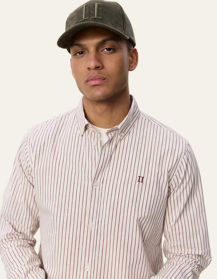 Light Oxford Striped Shirt  Chocolate Truffle Red