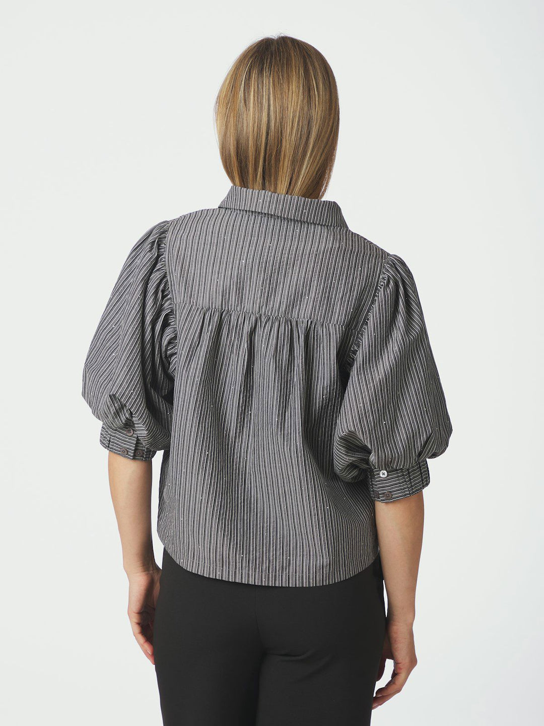 Etta Stripe B Shirt  Dark Grey