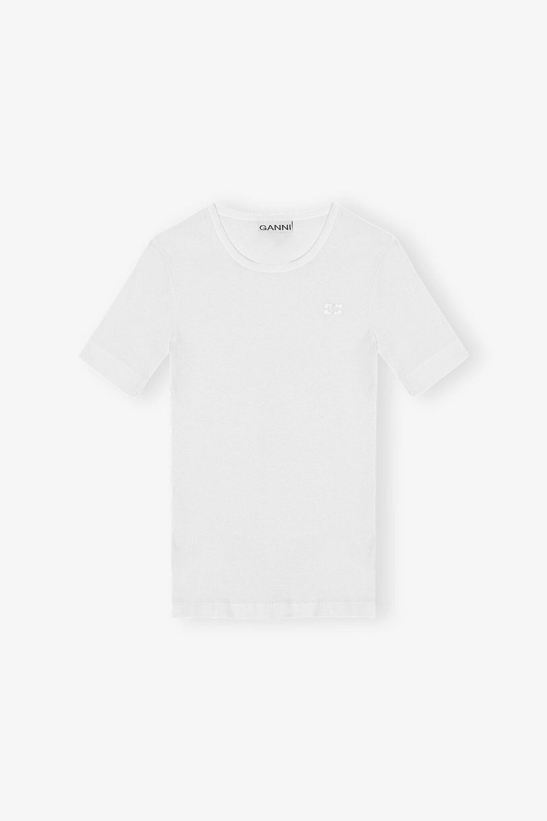 Soft Cotton Rib Short Sleeve  Bright White