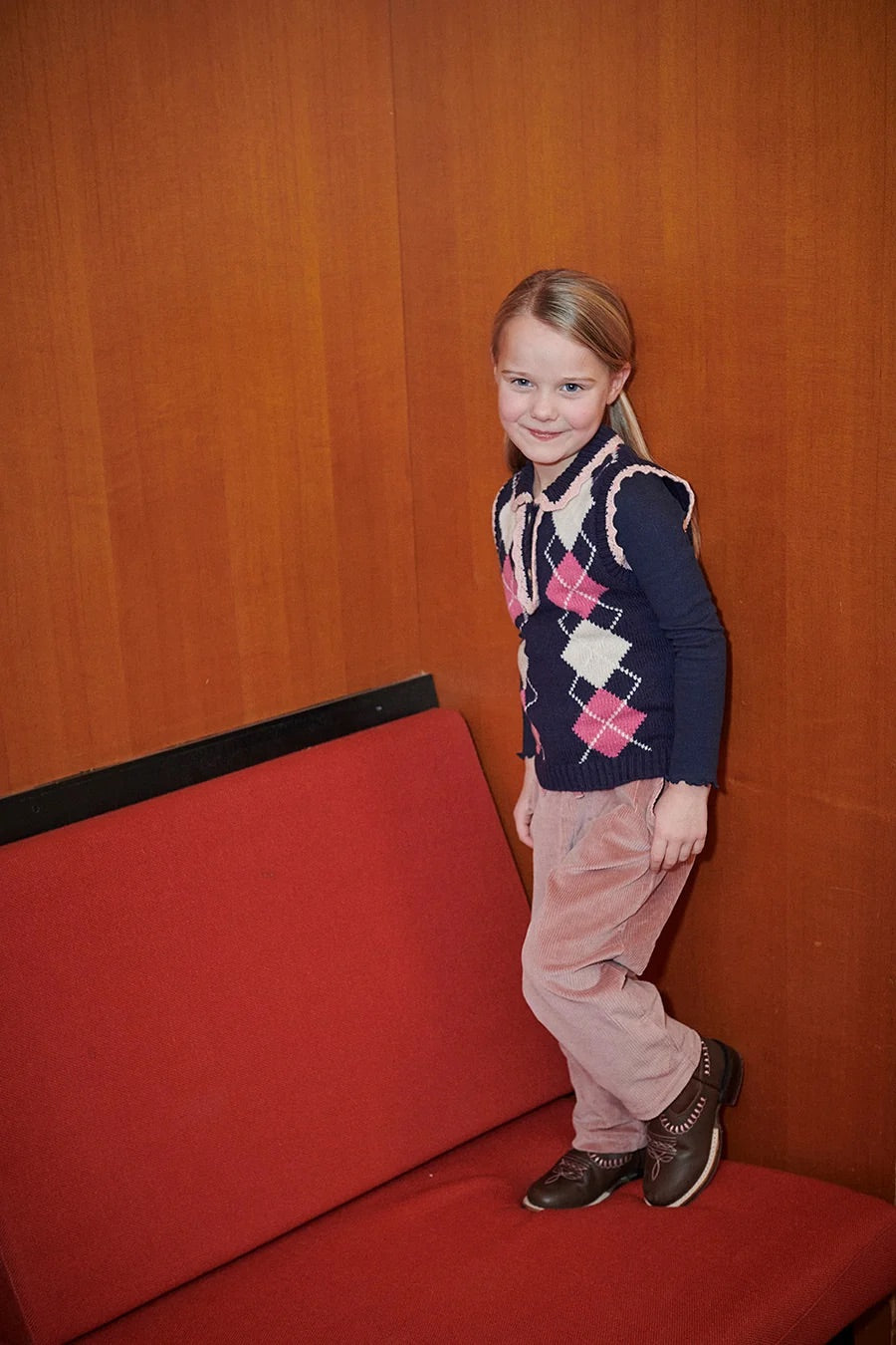 CORDUROY PANT W. ADJ. WAIST  Winter Rose
