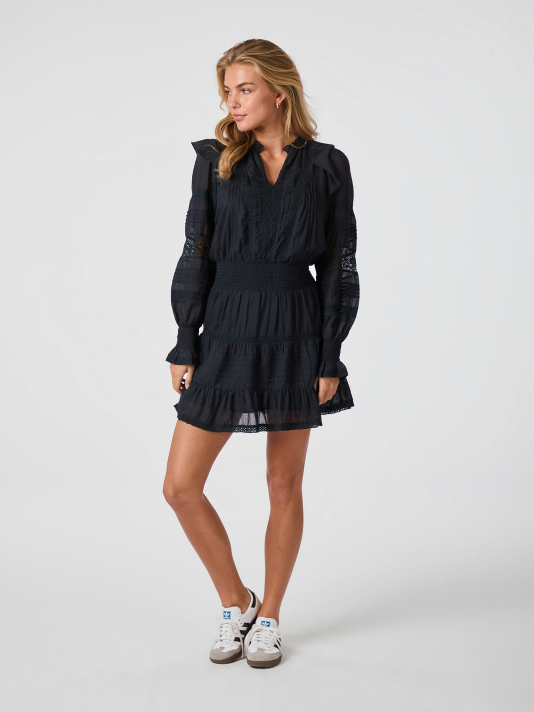 ARAN  S VOILE DRESS  Navy