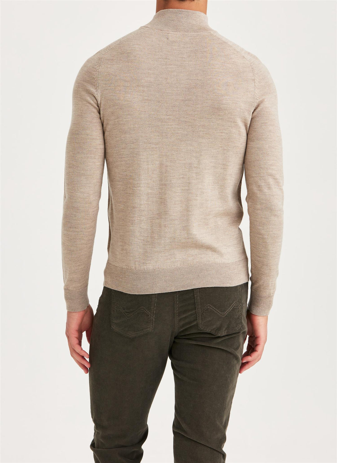 Merino John Zip  Khaki