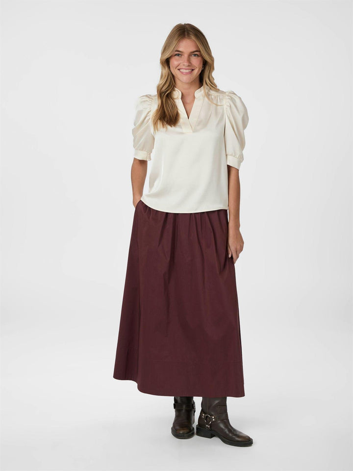 Roella Heavy Sateen Blouse  Pearl