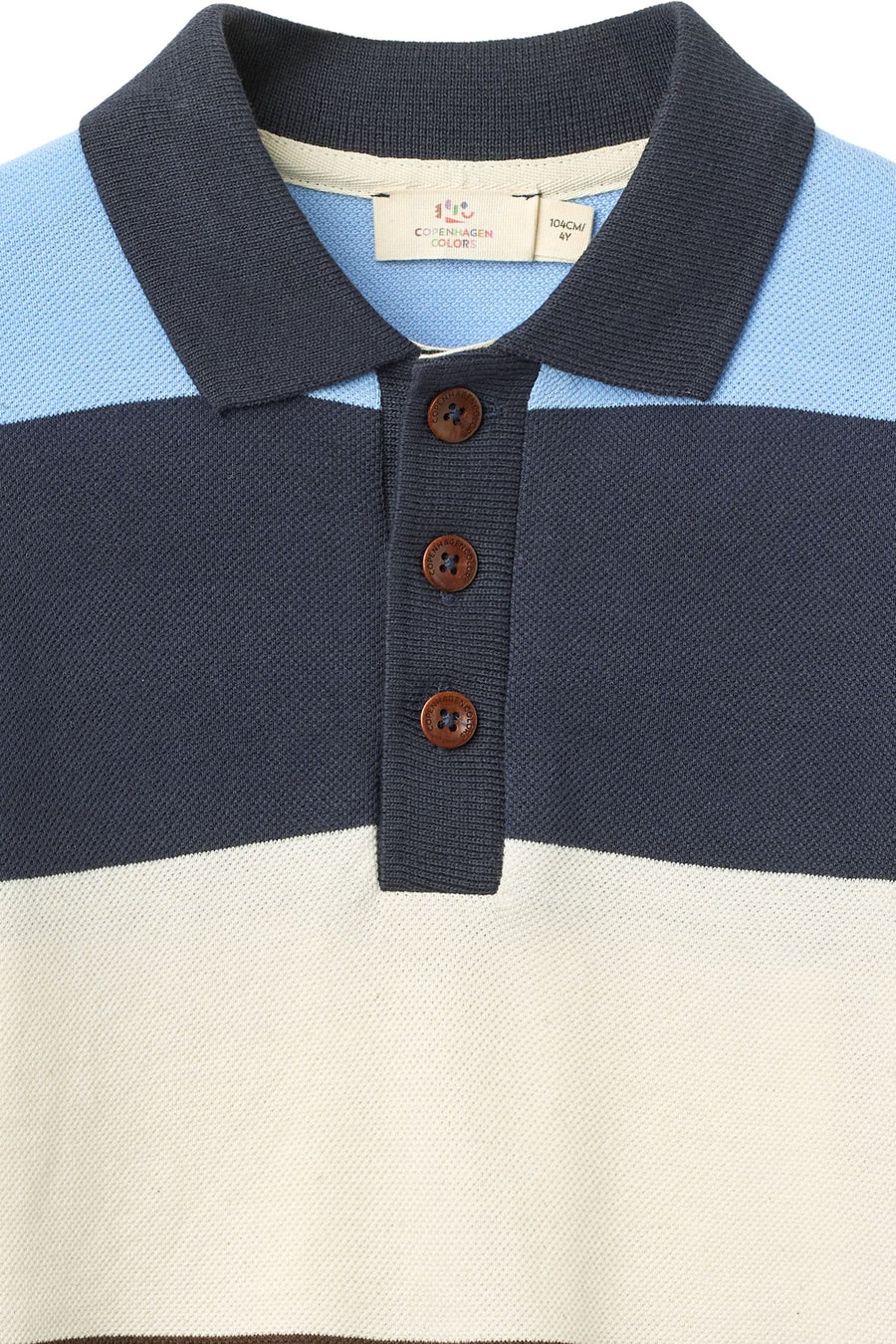 STRIPED PIQUE POLO W. LS  Brown