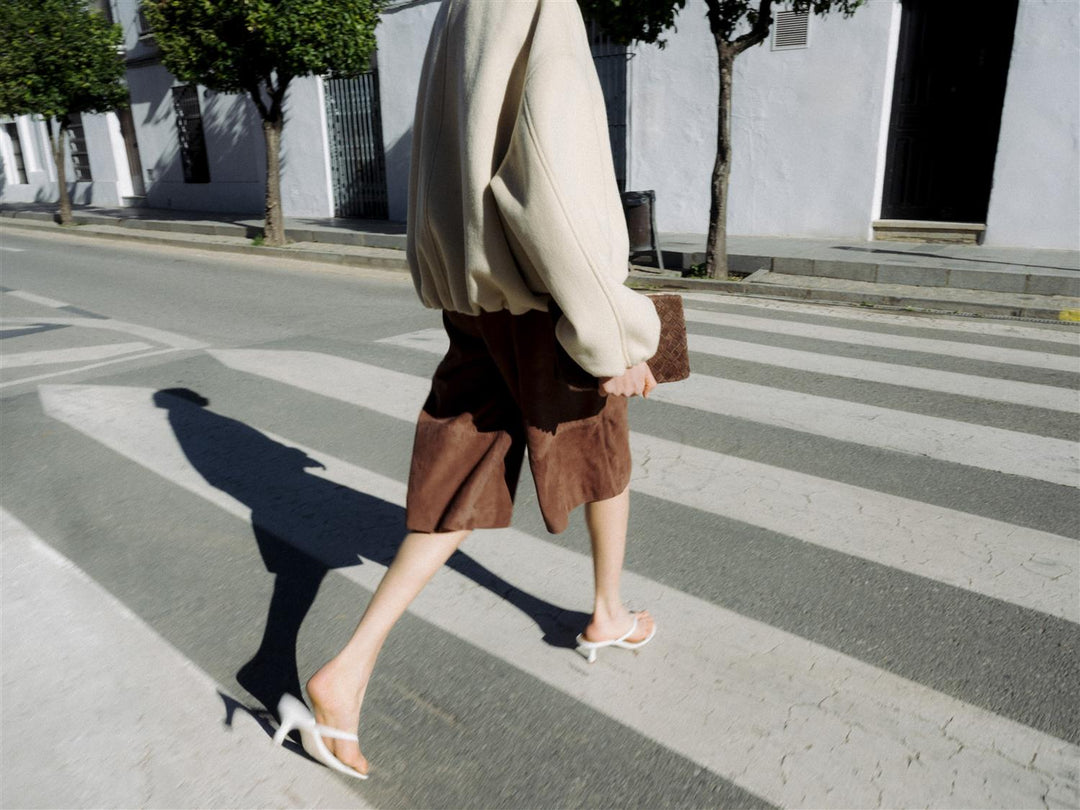 Lia Gritty Woven Leather  Mud Brown