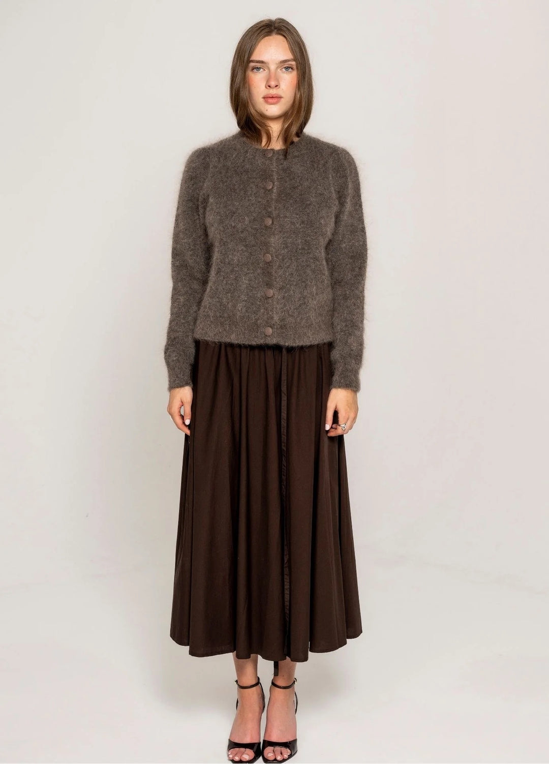 Ulla Mohair Cardigan Taupe  Taupe
