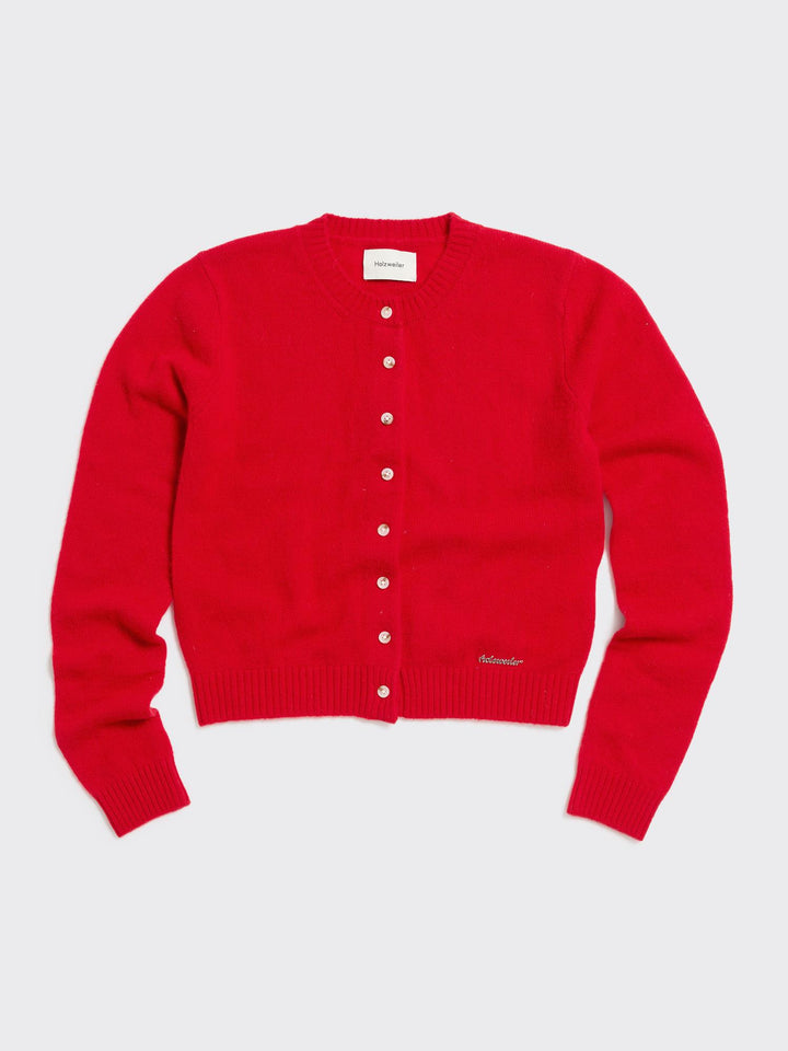 W. Cashmere Cardigan  Red