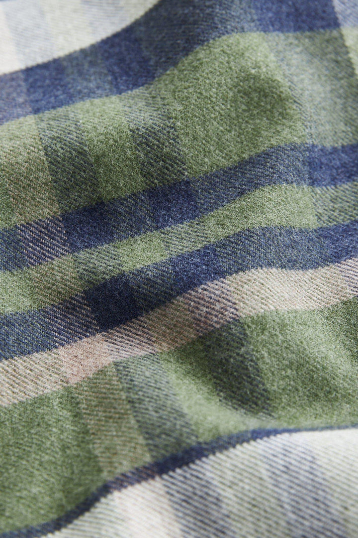 Big Check Flannel Shirt-Classic Fit  Olive