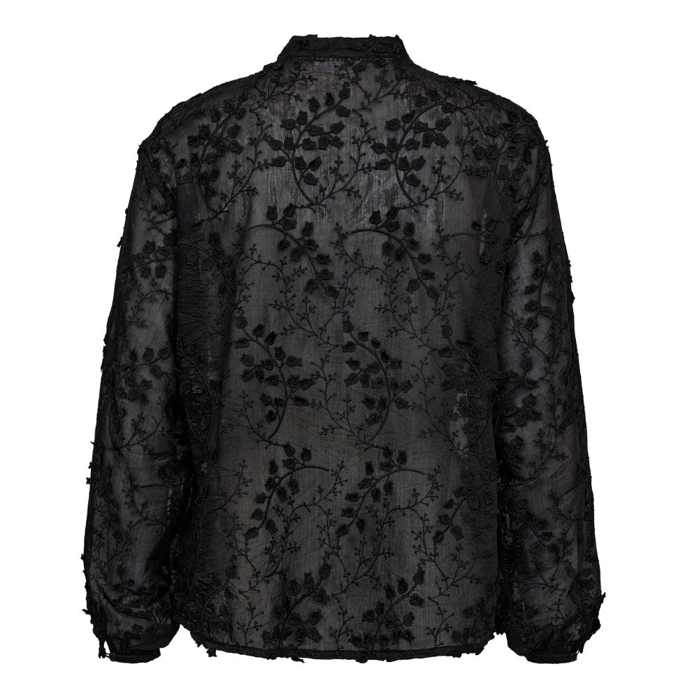 Isak Embroidery Shirt  Black