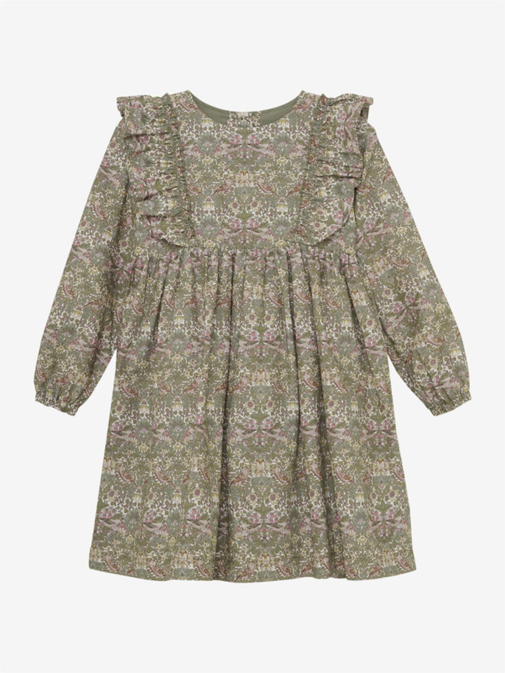 DRESS IN LIBERTY FABRIC  Deep Lichen Green