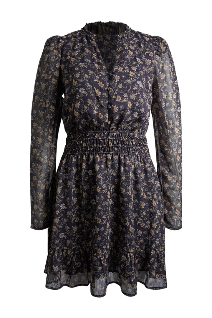 Eira Dress  Navy Dahlia Print