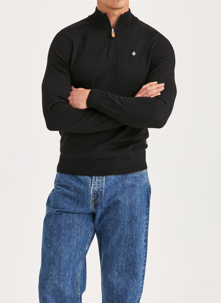 MERINO JOHN ZIP  Black