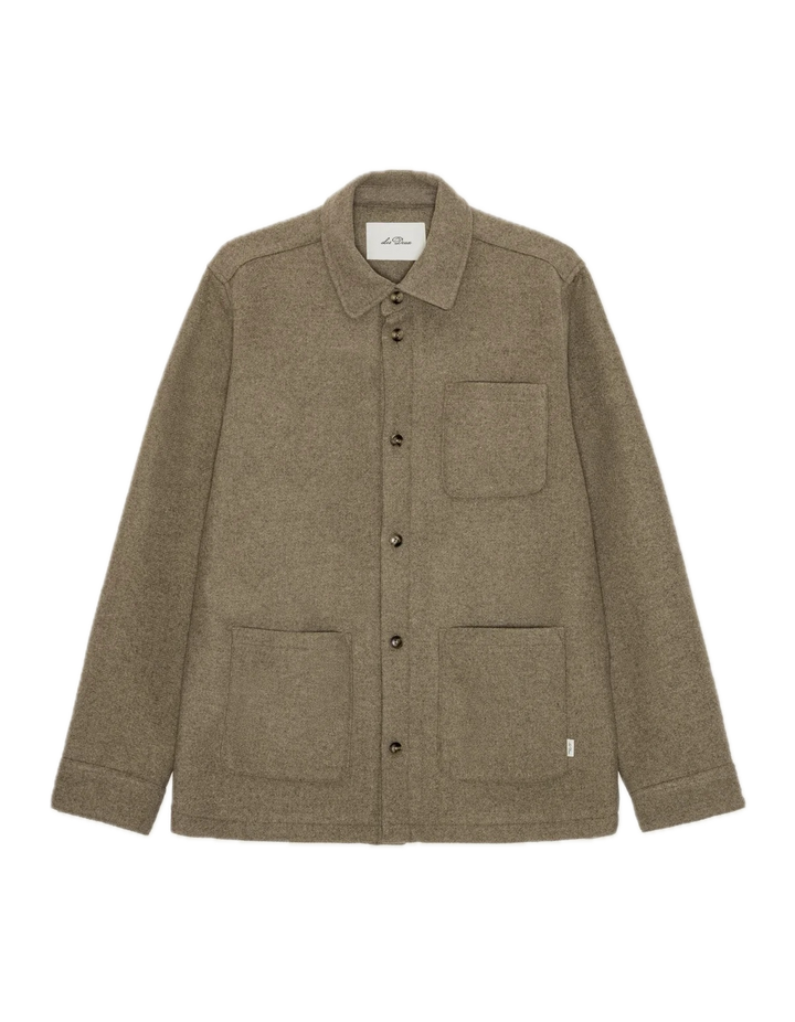 Wool Overshirt  Dark Sand Melange