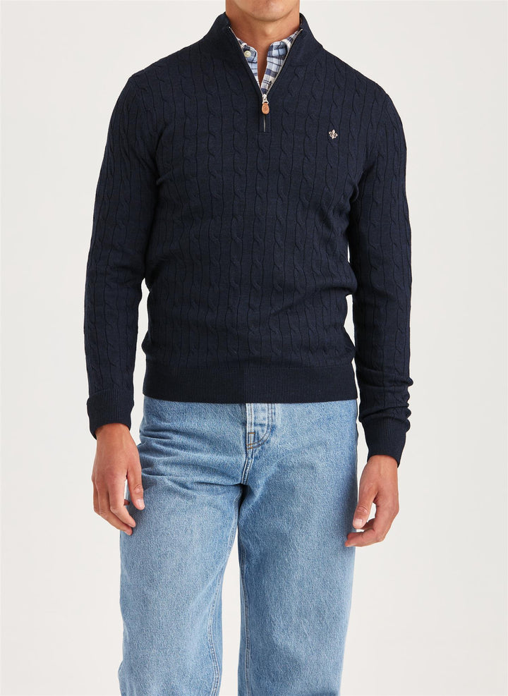 Merino Cable John Zip  Navy