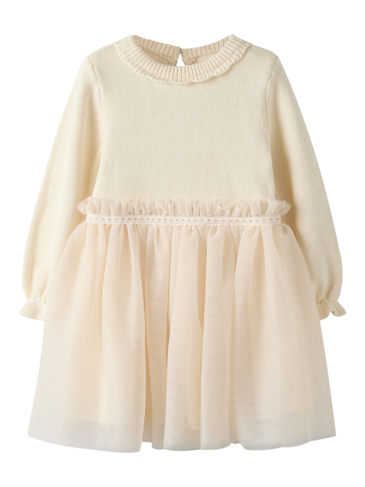 Nmfsarina Ls Knit Dress Lil  Beige