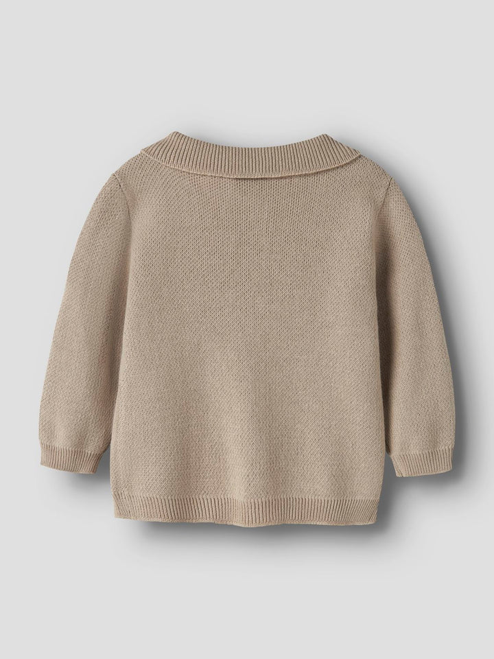 Ronan Ls Knit Polo Card Lysegrå