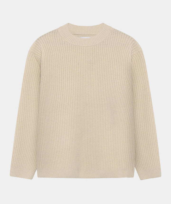 Boxy Wool Knit  Bone White