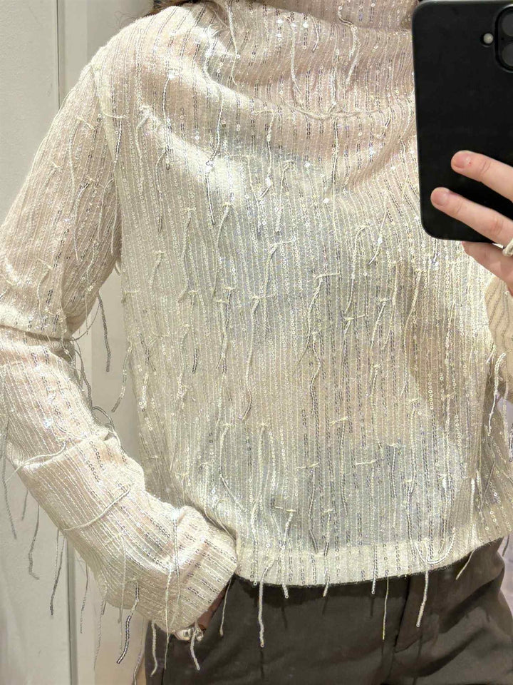 BEVERLY FRINGE TOP  Lt Gold