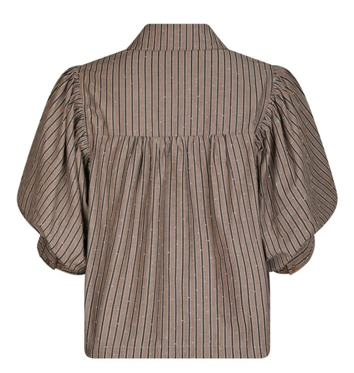 Etta Soft Stripe Stone Shirt  Brown