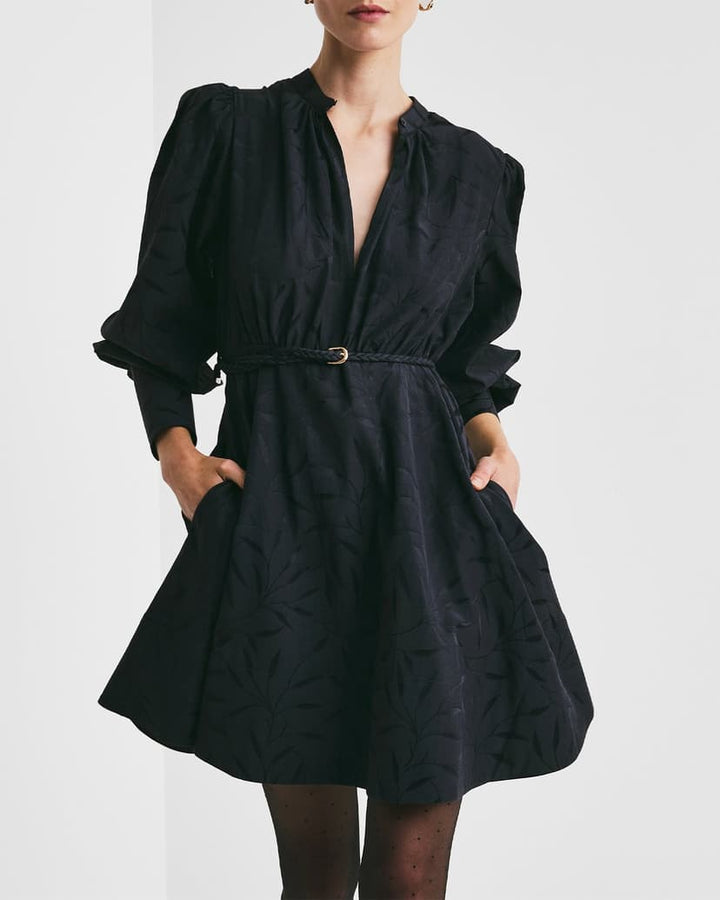 JACQUARD MINI DRESS  Antracite