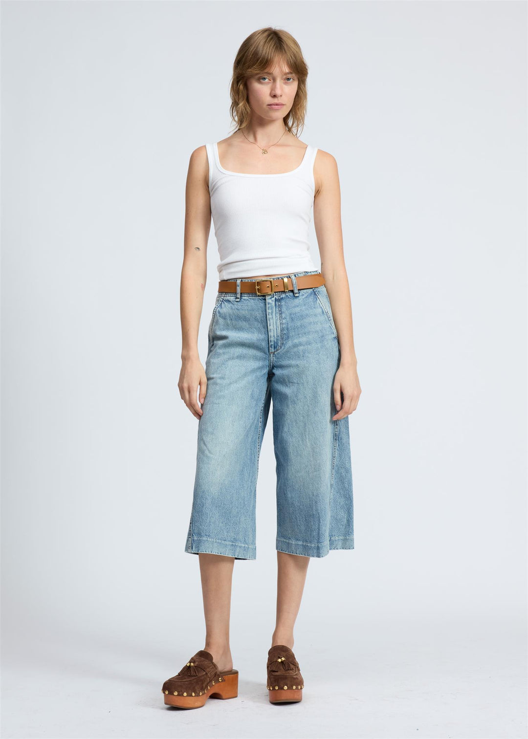 JAMIE HIGH-RISE TAILORED CULOTTE  Pacific