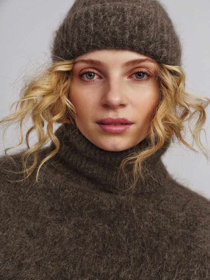 Silje Chunky Hat  Brown