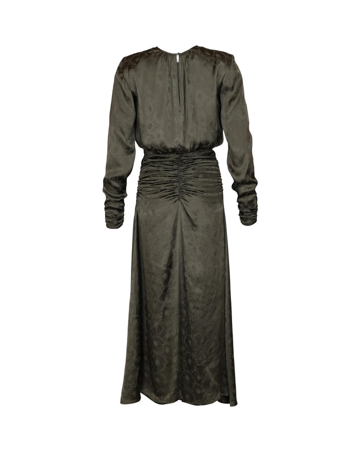 Jacquard Rouching Dress Forest