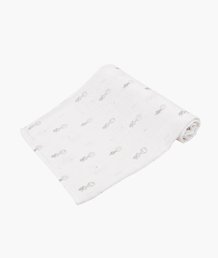 Flying Elephants Swaddle White