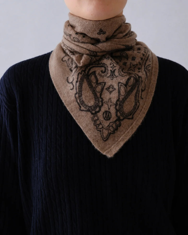 CASHMERE PAISLEY SCARF  Greige