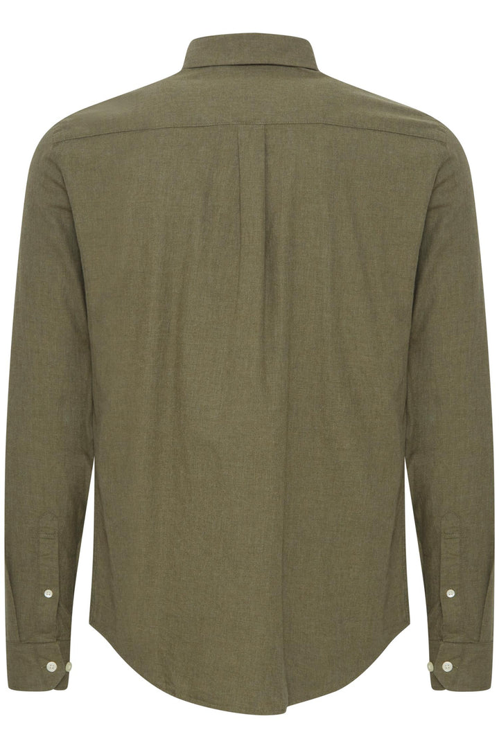 ANTON LS BD fil a fil shirt  Burnt Olive Melange