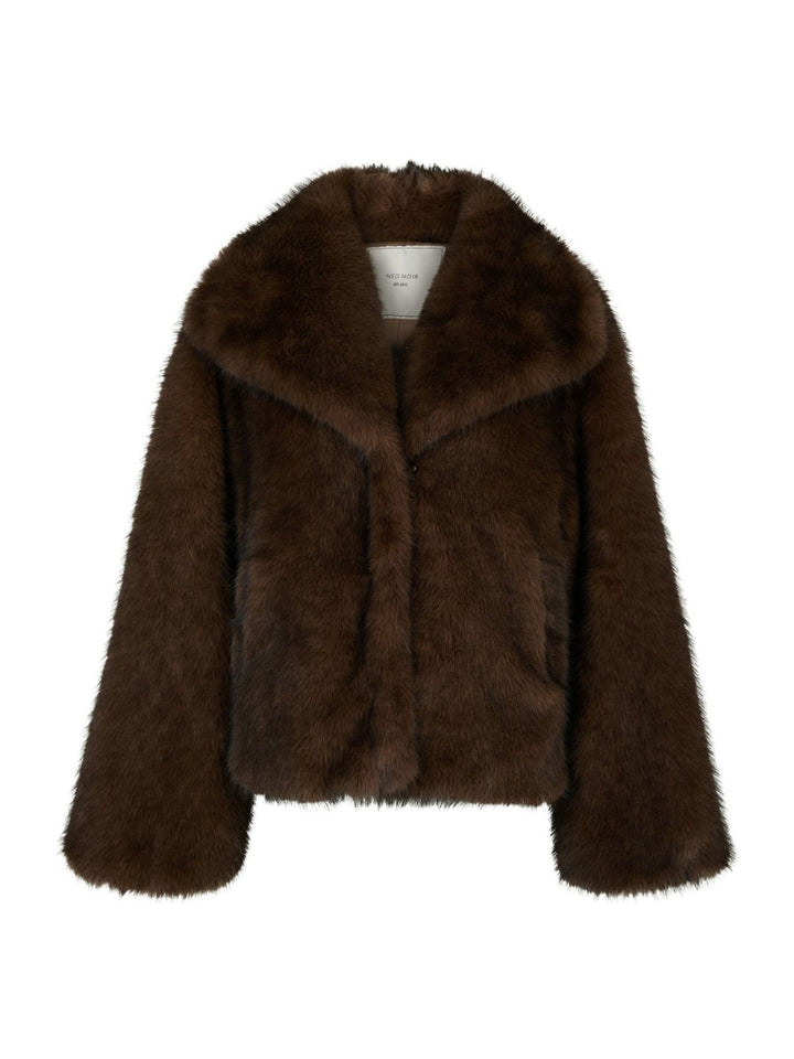 Stephanie Faux Fur Jacket  Brown