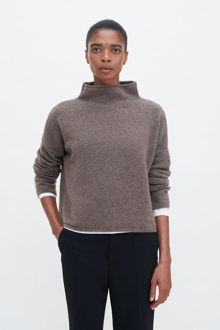 mika yak funnelneck sweater  Dark Taupe Melange