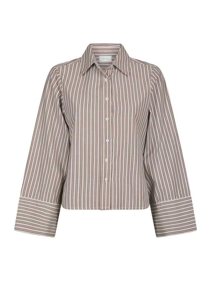 Rosa Double Mix Stripe Shirt Dusty Brown