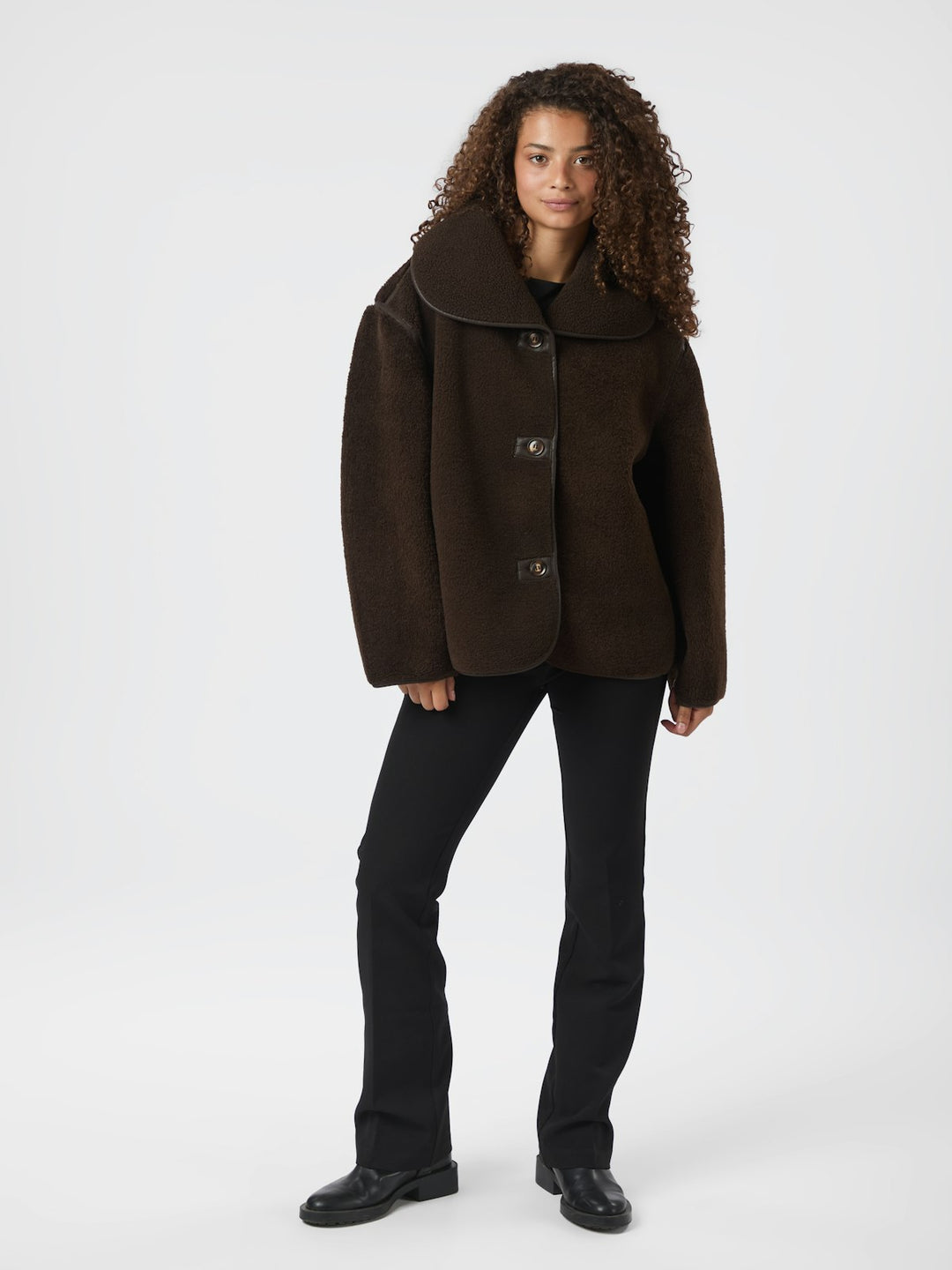 Edmund Teddy Jacket  Dark Brown