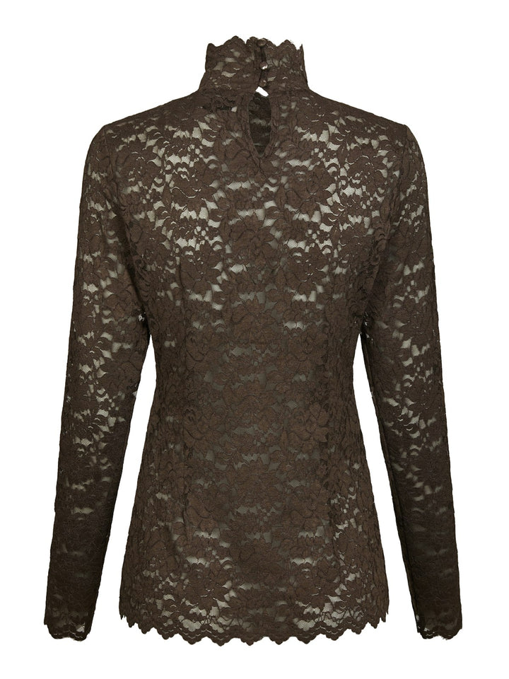 Liza Laceflower Blouse  Chocolate Brown