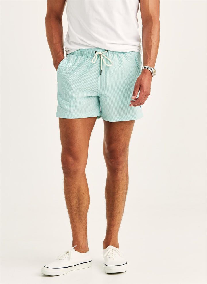 Morris Seersucker Bathing Trunks  Green