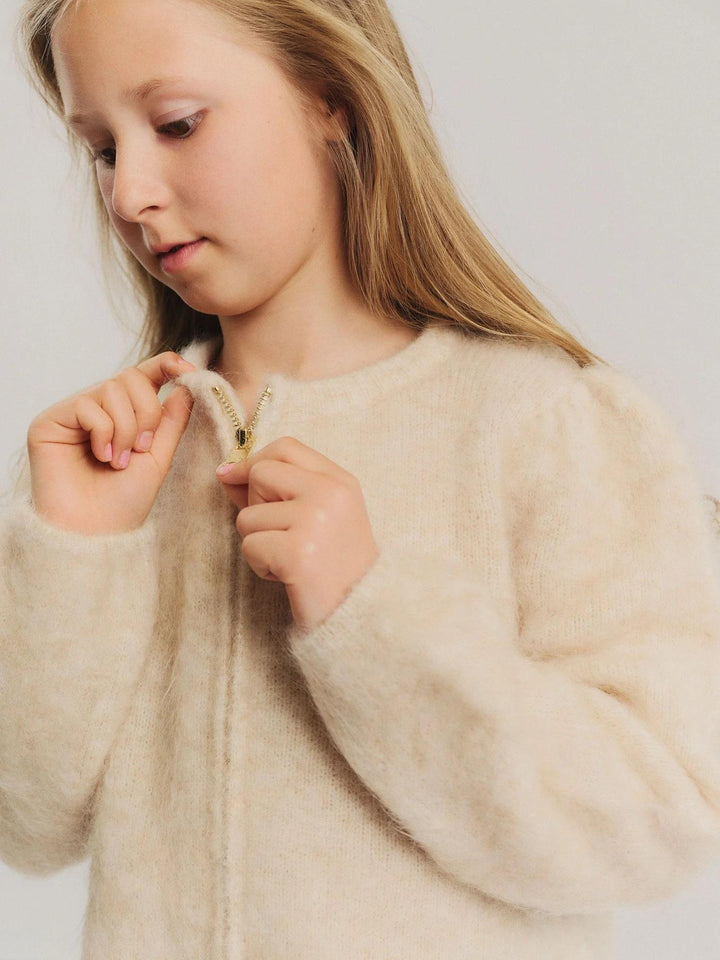 KIDS Alba Chunky Cardigan  Light Beige Melange