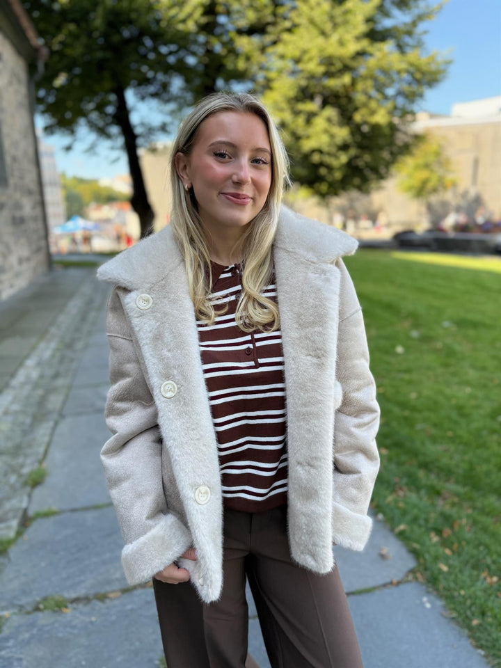 Faje Faux Mink  Beige