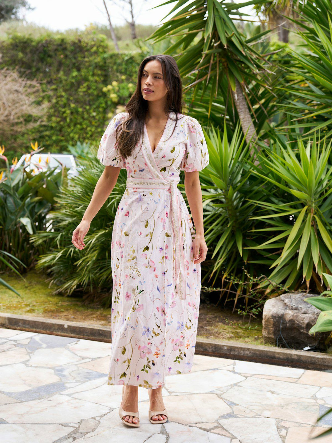 Clarine Flower Dress  Off White