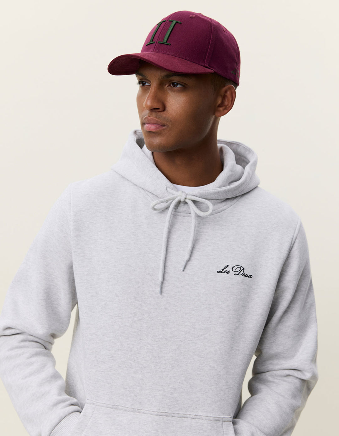 Signature Print Hoodie Snow Melange